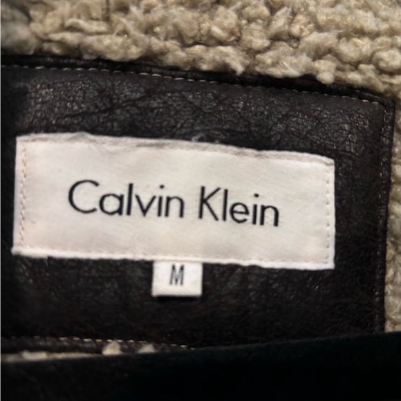 Men’s Calvin Klein, faux, leather bomber jacket - Picture 1 of 3